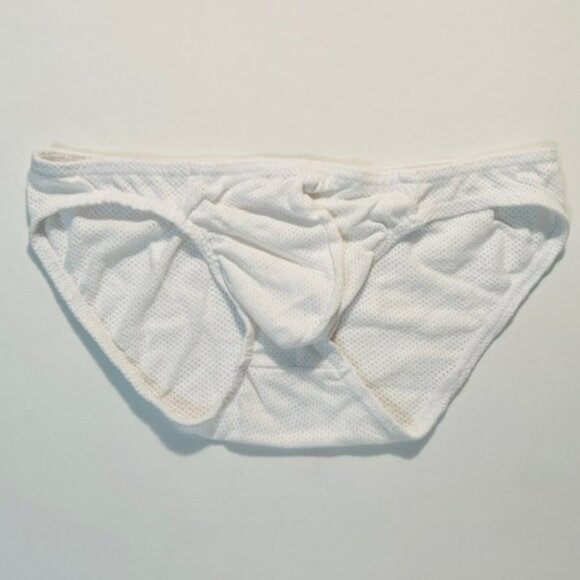 LOBBO Size M 100% Cotton Mesh Bikini Brief - White - LOB-WHT-M - Picture 5 of 11